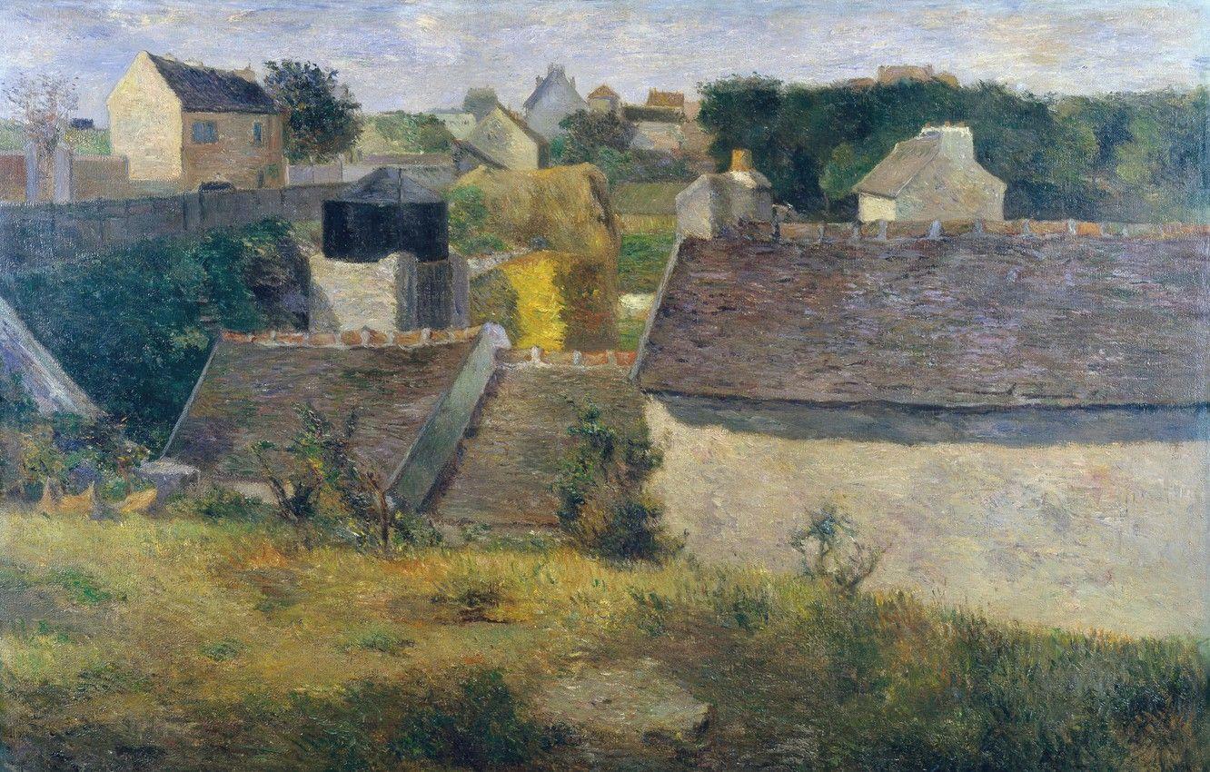 1332x850 Wallpaper roof, landscape, the city, picture, Paul Gauguin