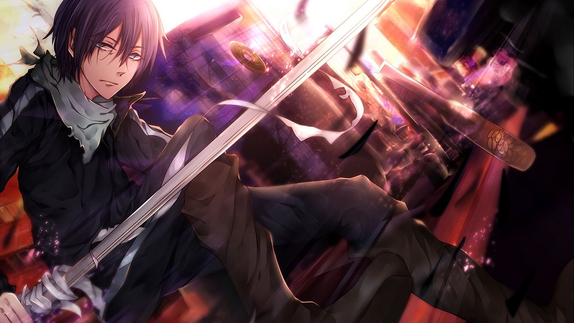 1920x1080 Wallpaper sword, anime, art, guy, A
