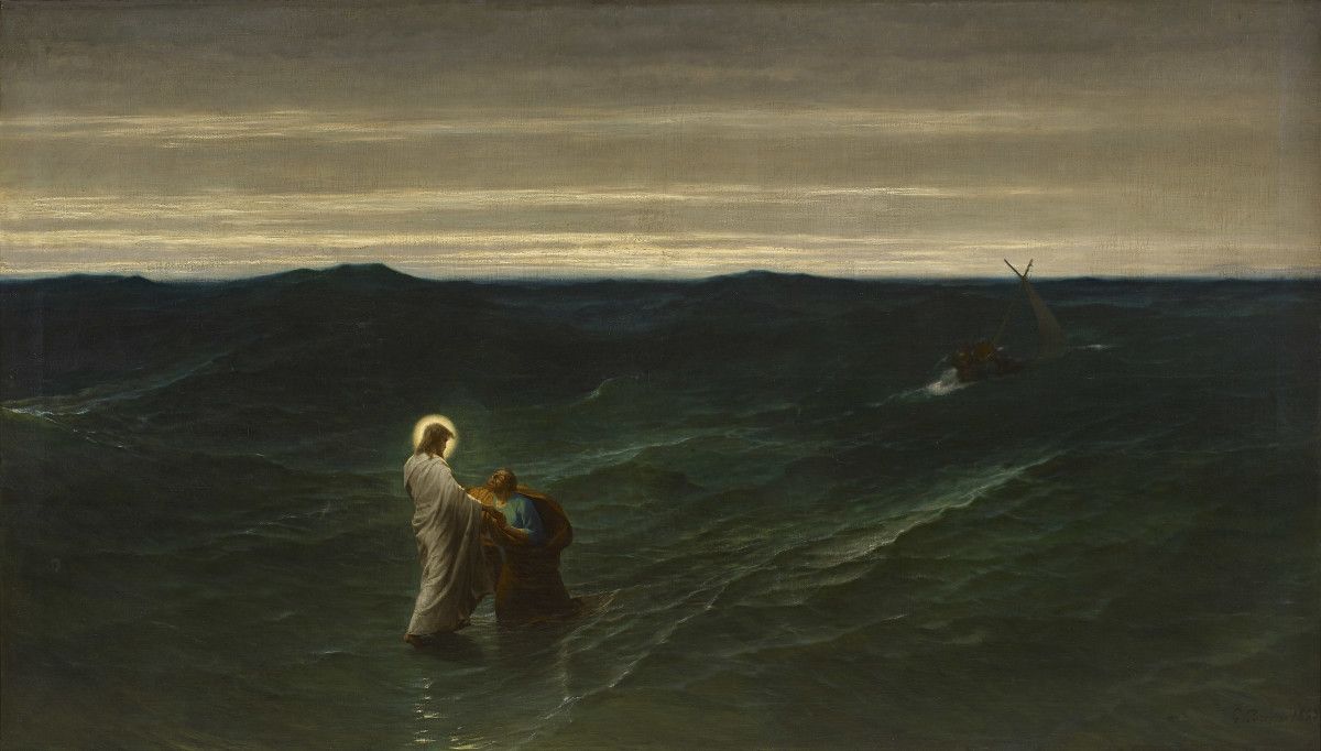 1200x682 Gustave Brion, JESUS AND PETER ON THE