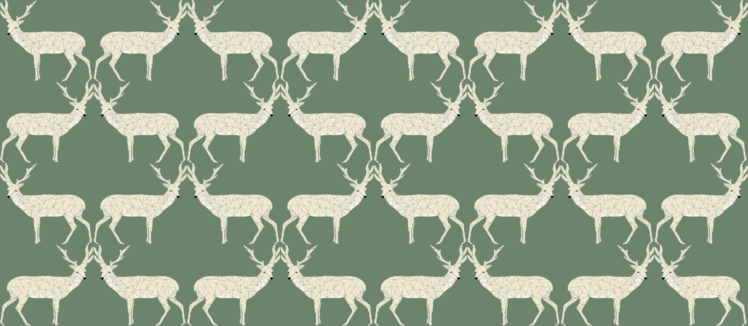 2400x1048 Christmas Deer Green wallpaper