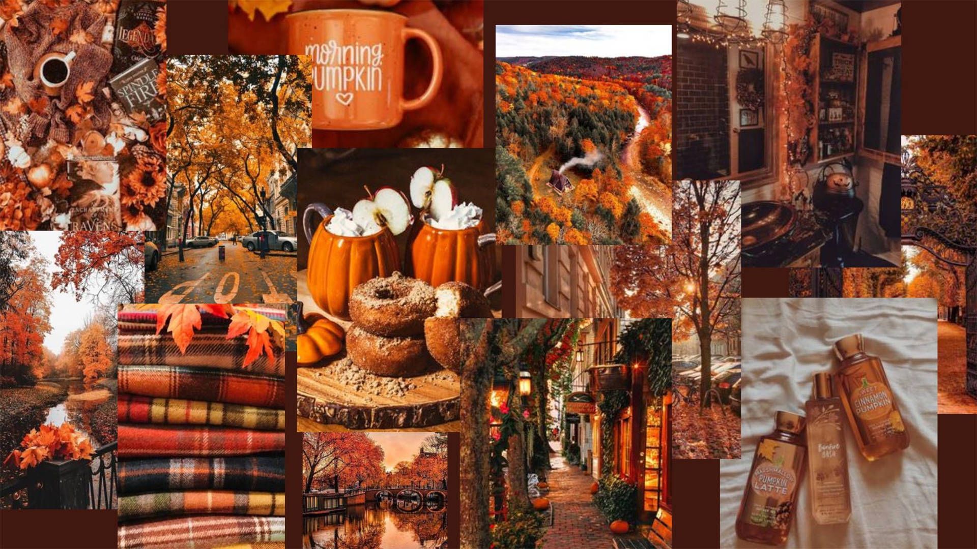 1920x1080 Fall Aesthetic Collage Wallpaper