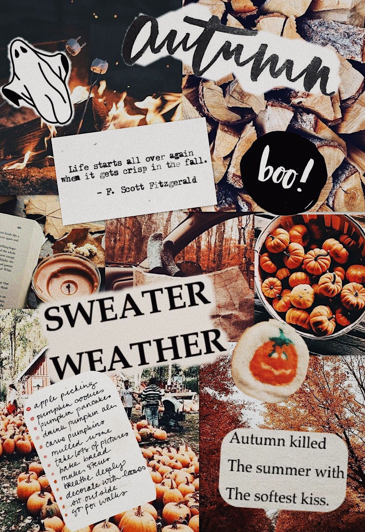 1170x1703 Halloween Aesthetic Collage Wallpaper