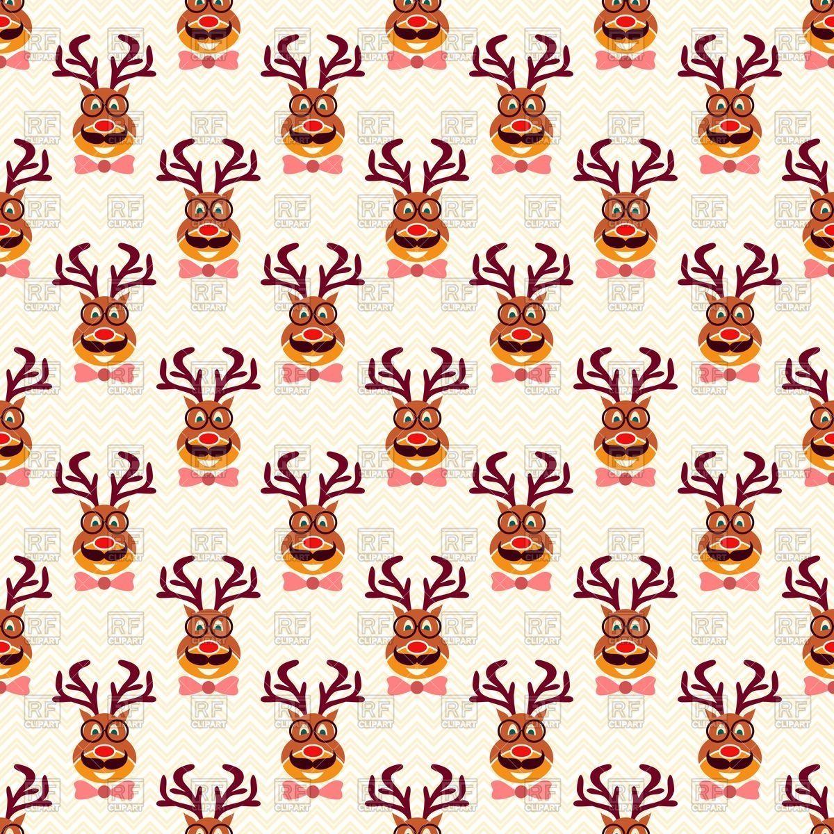 1200x1200 Christmas wallpaper with funny hipster deer with mustache, glasses and bow tie Stock Vector Image