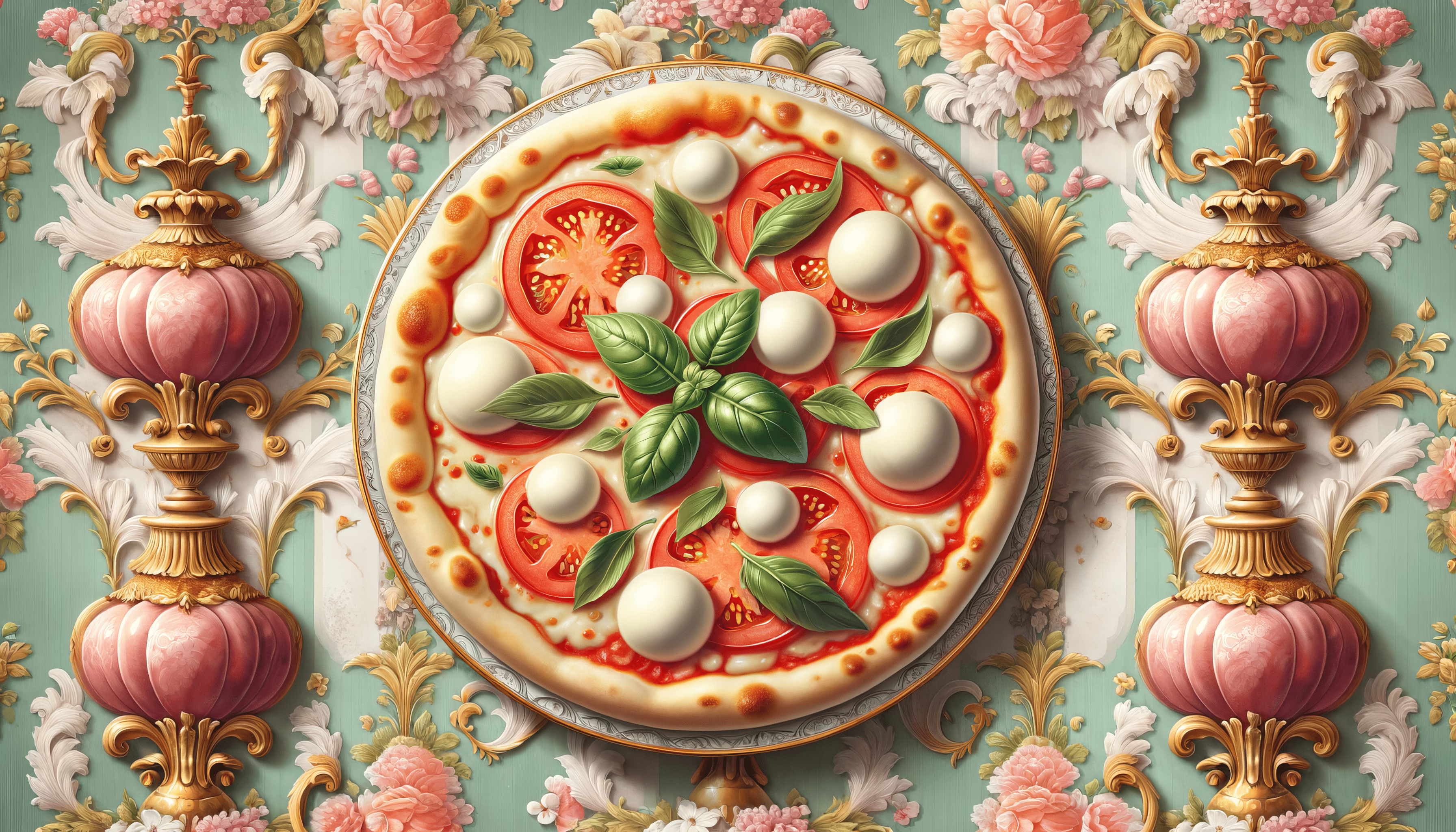 3584x2048 Delicious Margherita Pizza HD Wallpaper