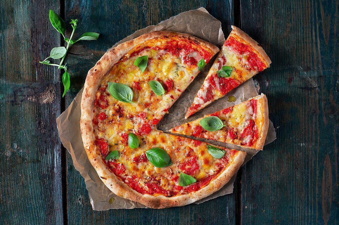 Detailed Margherita Pizza Abstract in HD Detailed Margherita Pizza Abstract in HD