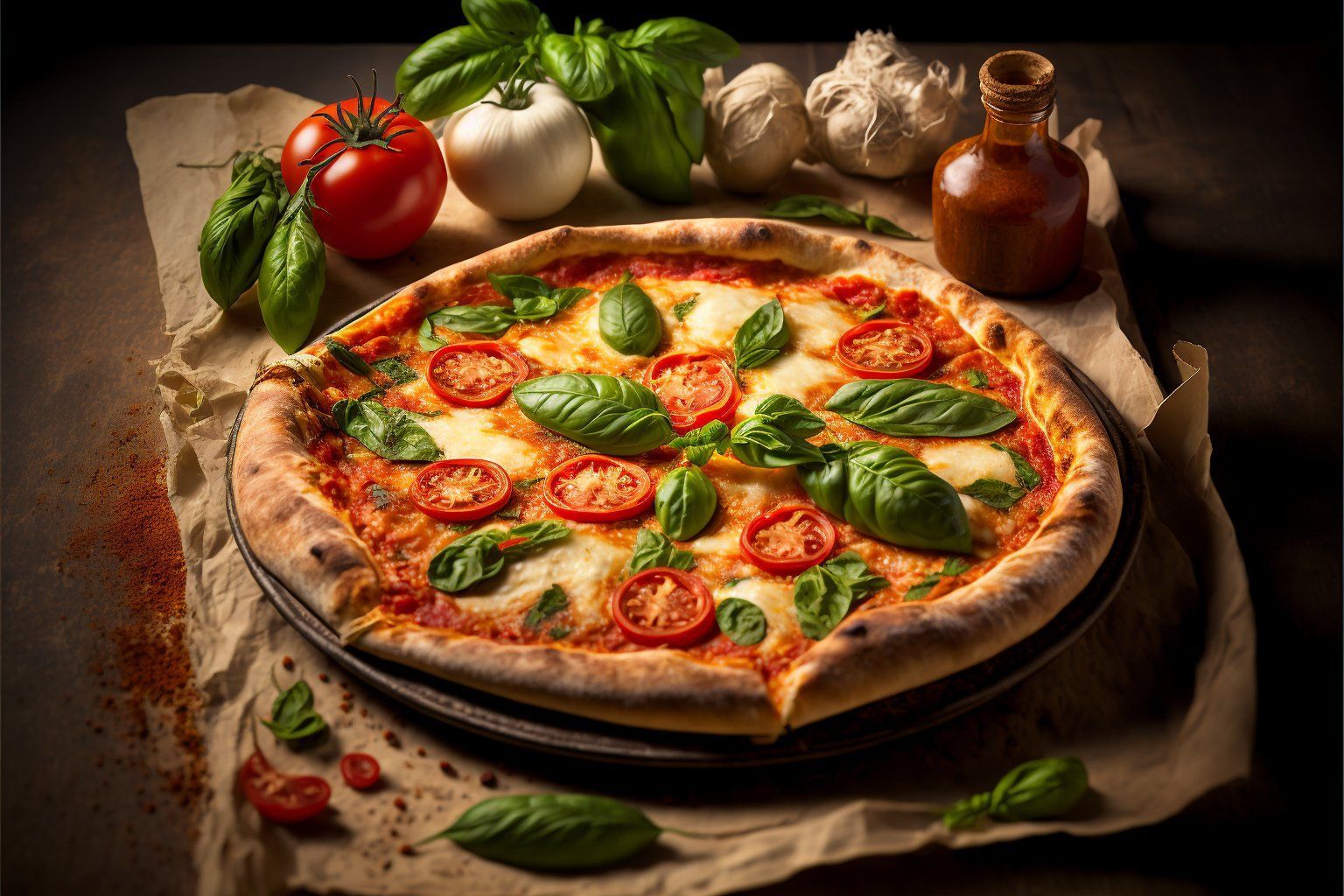 Vibrant Margherita Pizza Image Concept Vibrant Margherita Pizza Image Concept