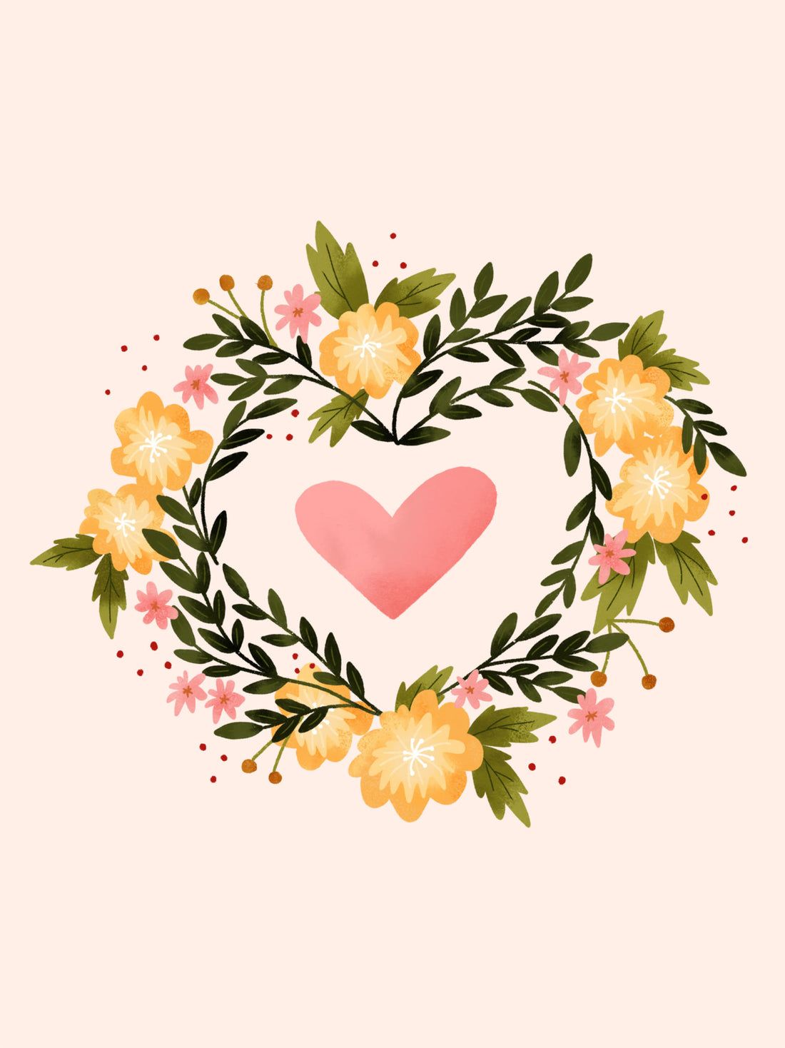 1100x1468 Heart wreath desktop, phone and tablet