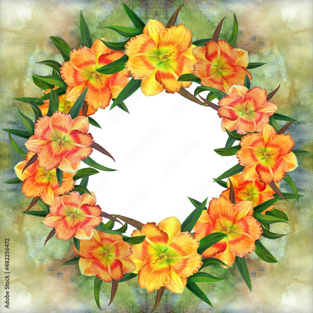 1000x1000 Flowers on a watercolor background