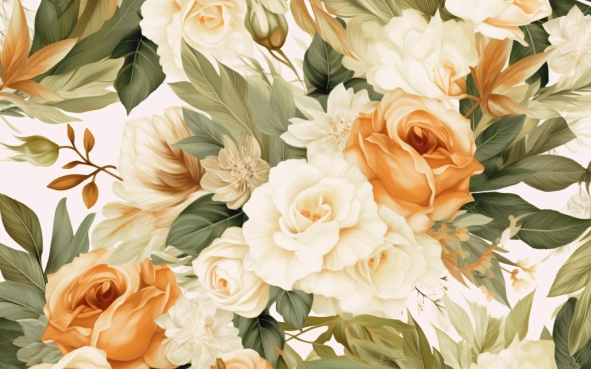 1200x750 Watercolor floral wreath Background 206