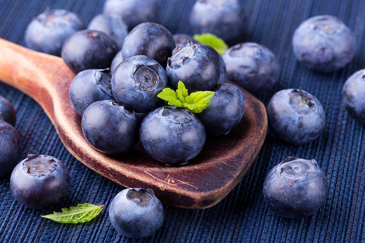 1280x853 Desktop Wallpaper Blueberries Food Spoon Berry Closeup