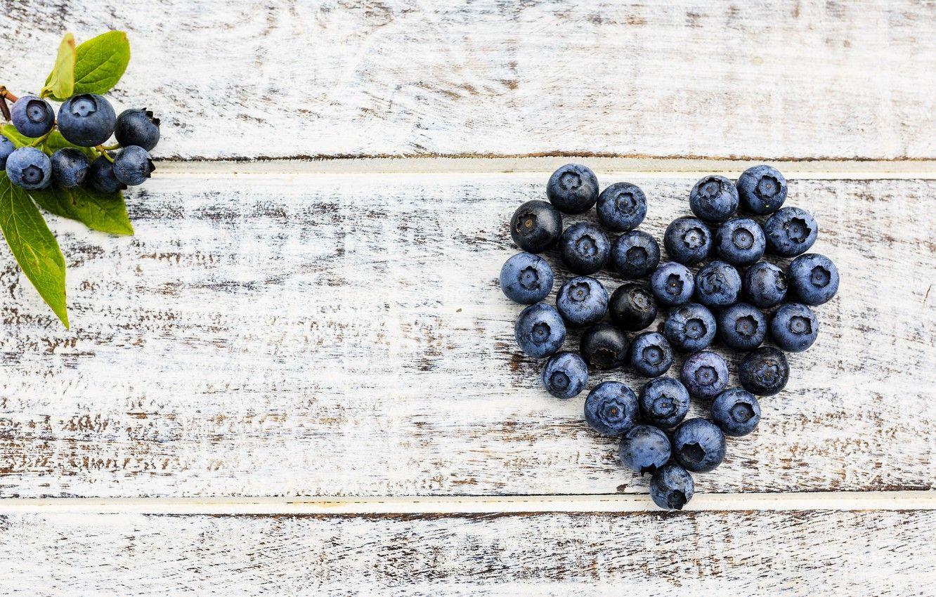 1332x850 Wallpaper berries, blueberries, love, fresh, heart, wood