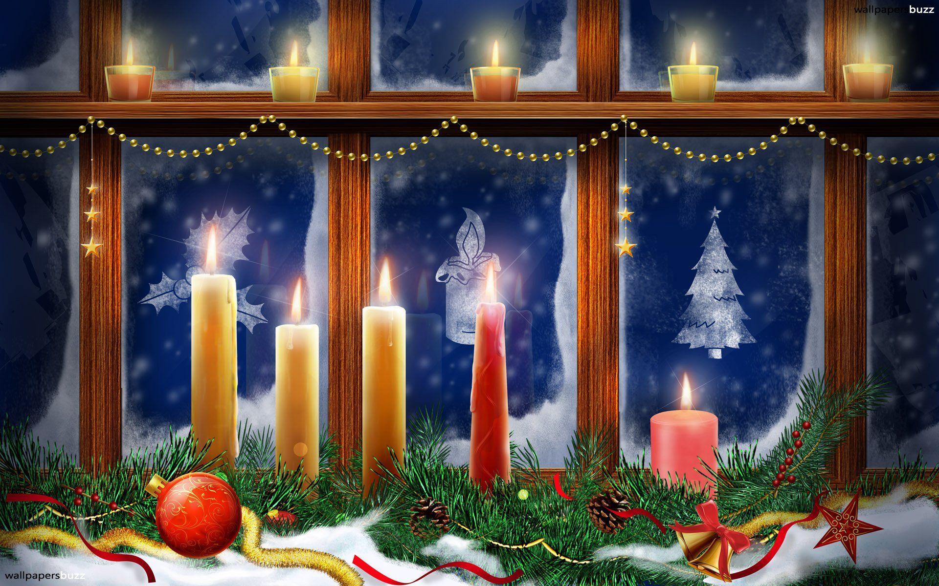 1920x1200 Christmas eve window HD Wallpaper