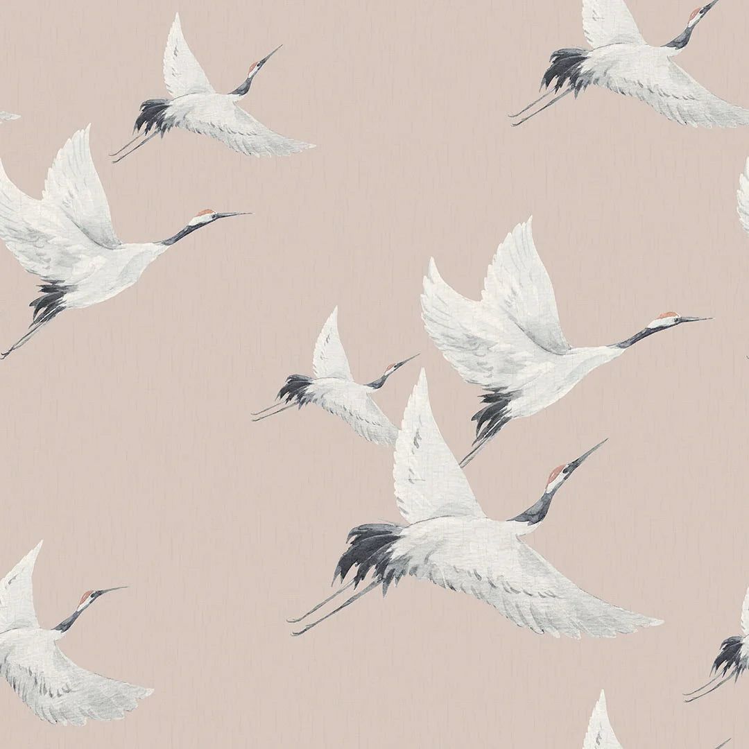1080x1080 Soaring Cranes Wallpaper in nude