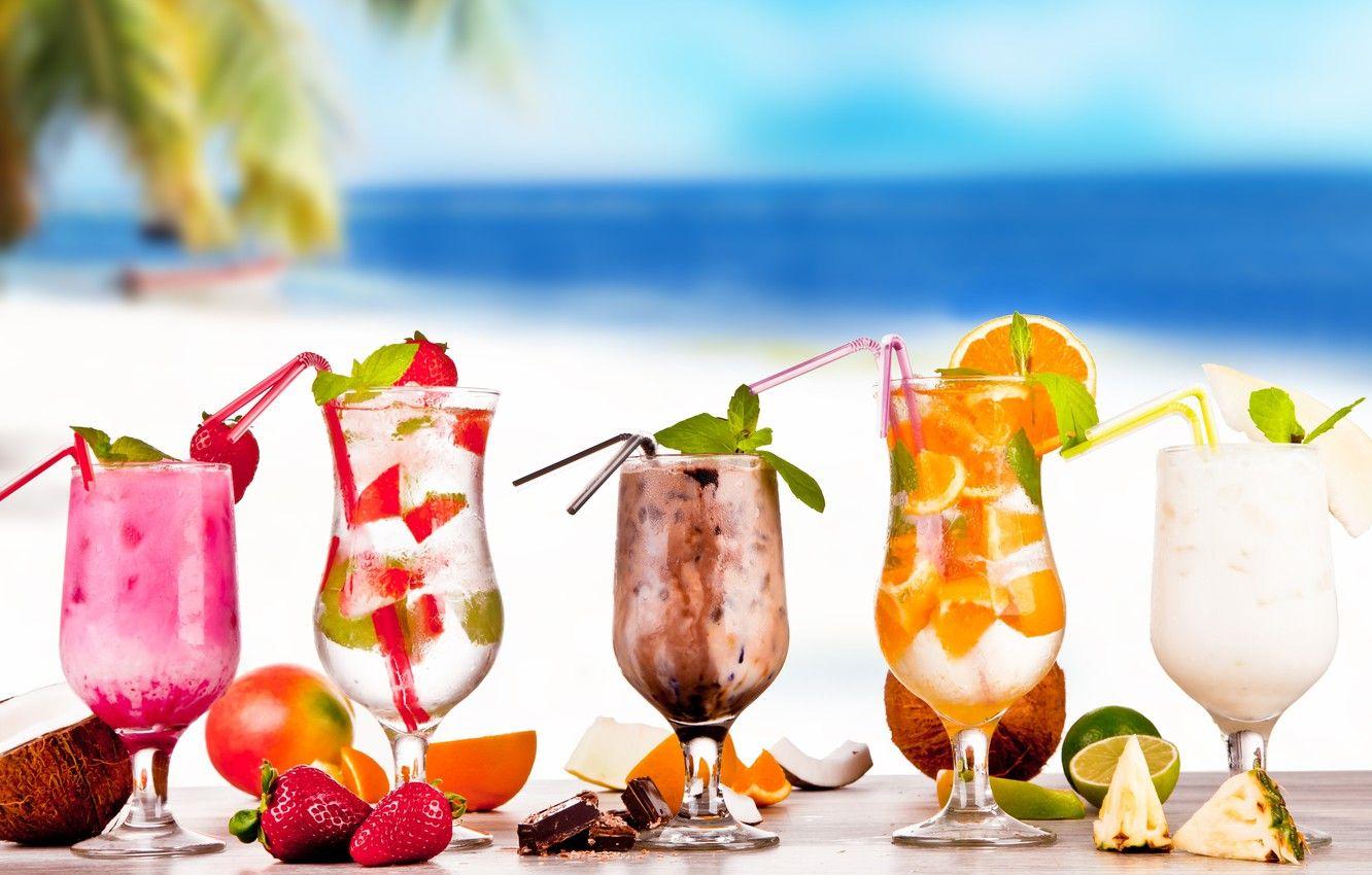 1332x850 Wallpaper summer, drinks, beach, fresh, cocktails, fruit