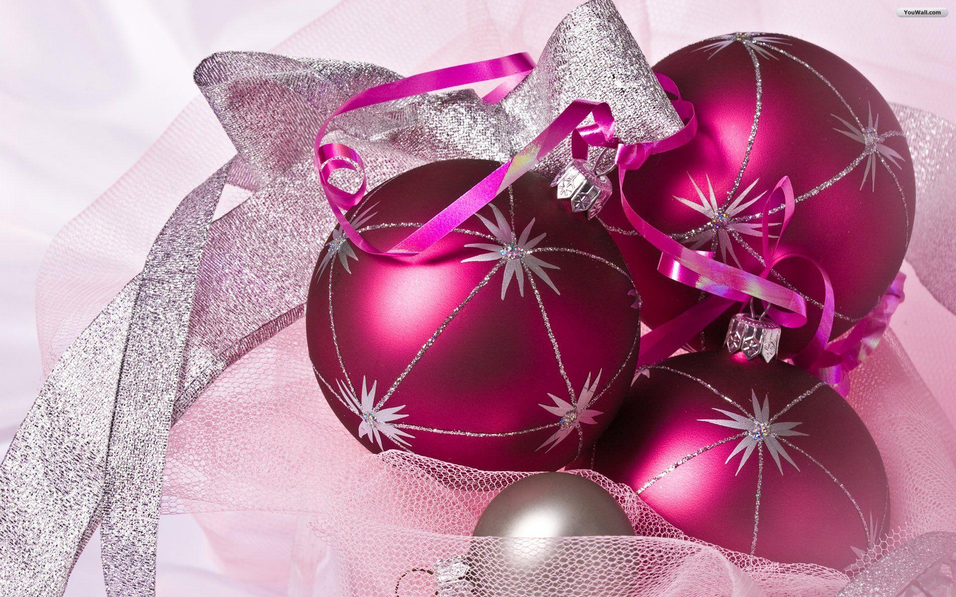 1920x1200 Pink Christmas Wallpaper