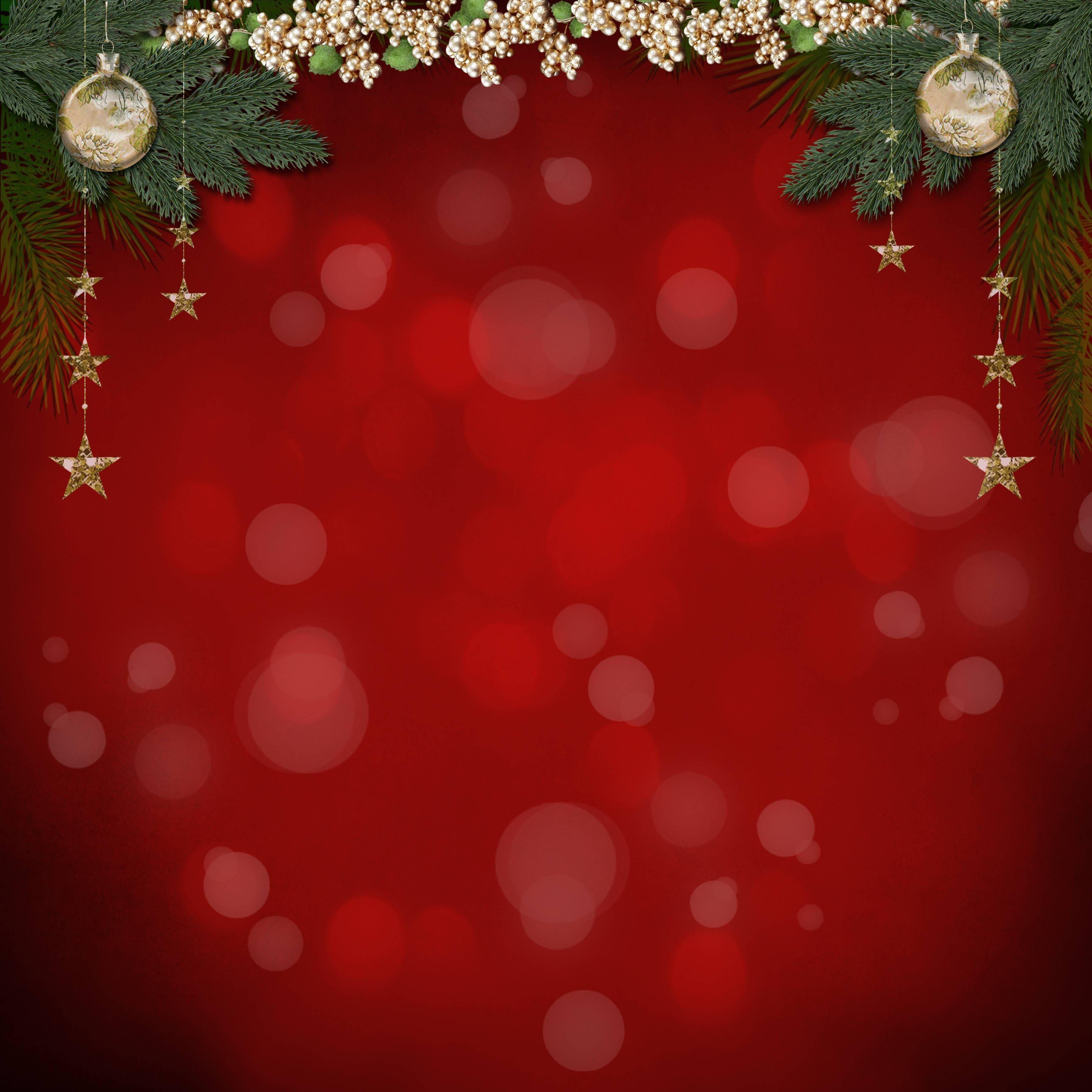 3600x3600 Red And Gold Christmas Wallpaper