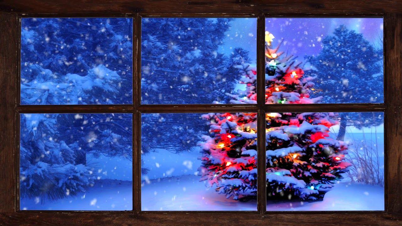 1280x720 Nhạc Giáng Sinh.  Ảo mùa đông cửa sổ tuyết cảnh 3 của 3 sống