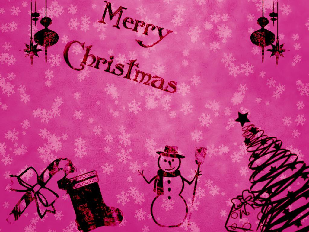 1024x768 Pink Christmas Background