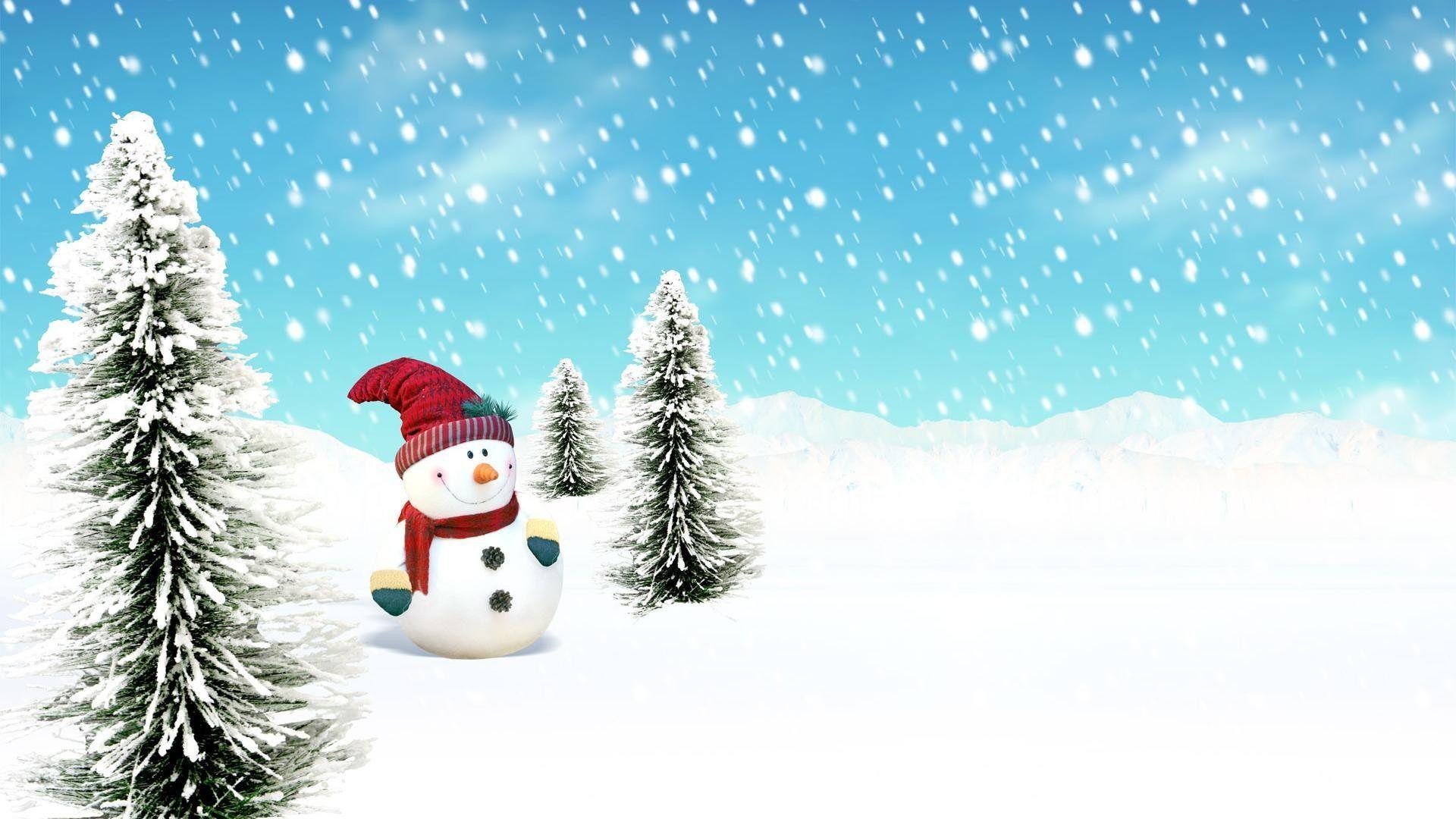 1920x1080 Giáng sinh Snowman hình nền