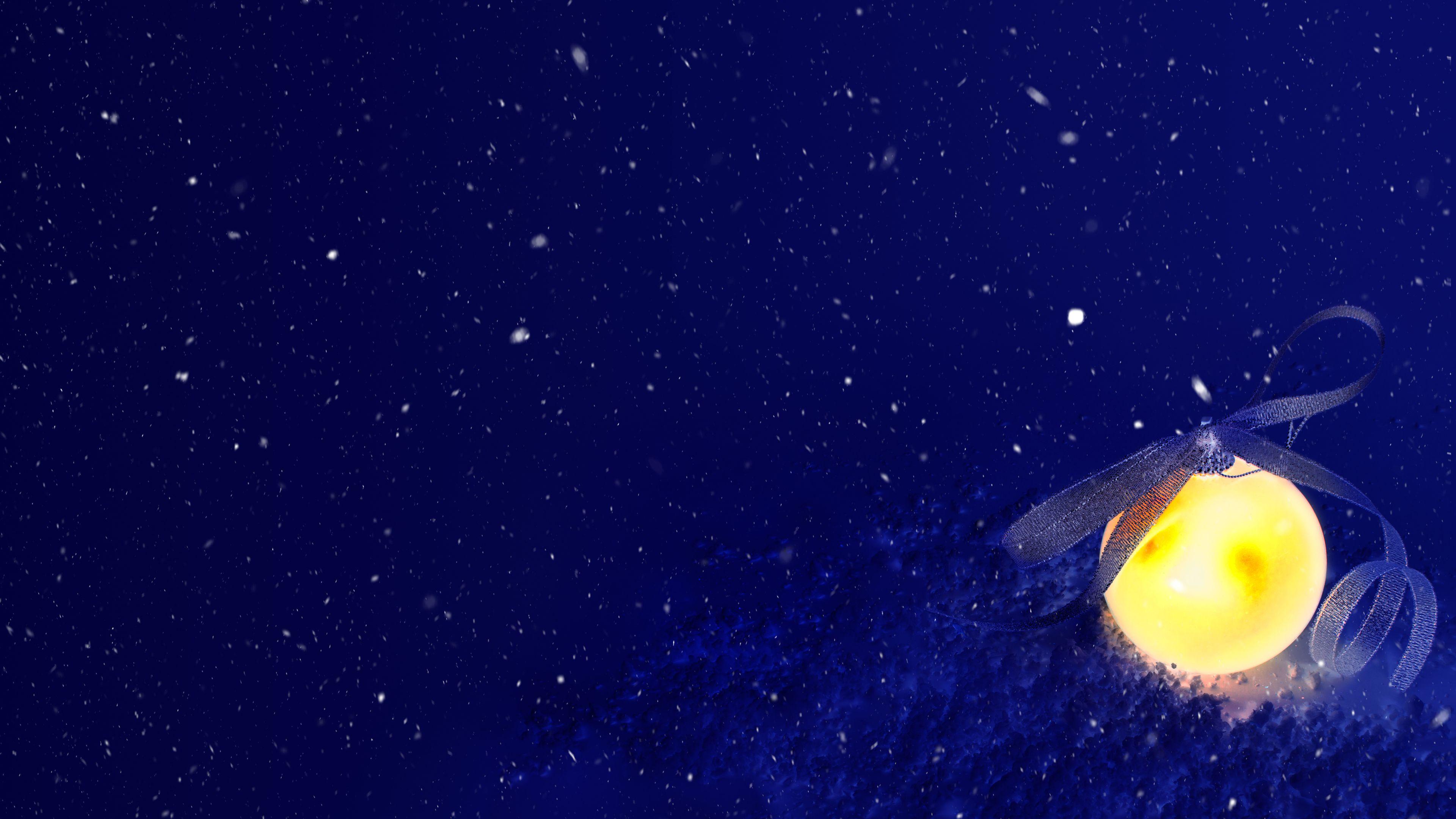 3840x2160 Blue Christmas Chromebook Wallpaper