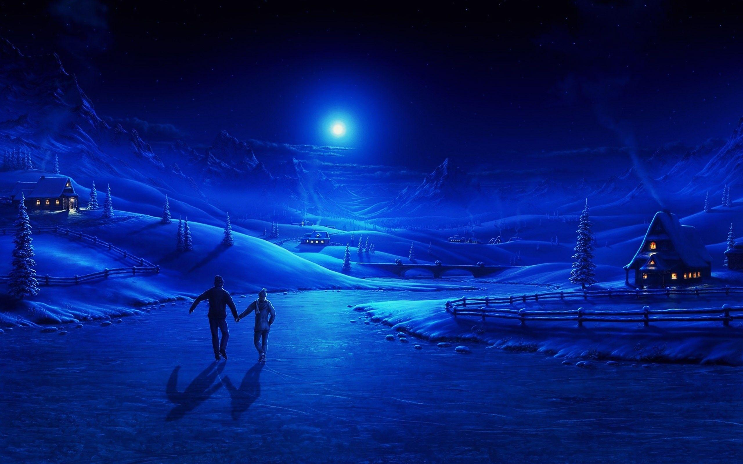 2560x1600 Blue Christmas Wallpaper