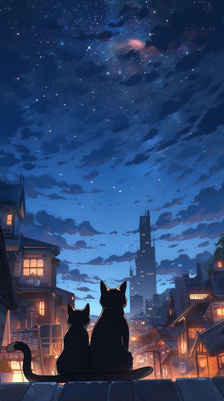 736x1313 Cat's and moon