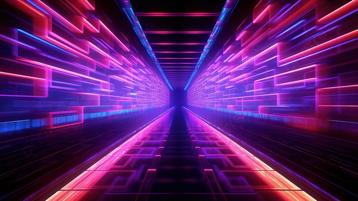 1200x673 3D Rendered Neon Tunnel A Futuristic
