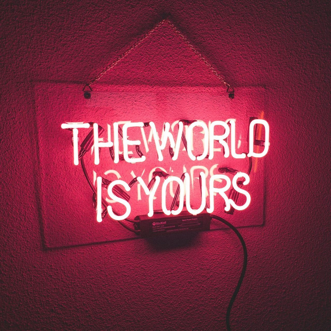 1280x1280 Wallpaper 4K, Neon light, Red background