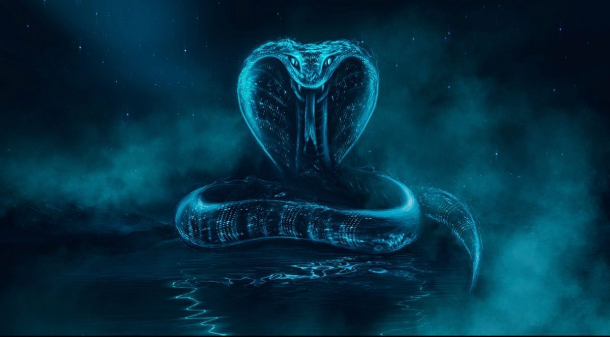 1200x664 Fantasy, snake, neon, dark, world