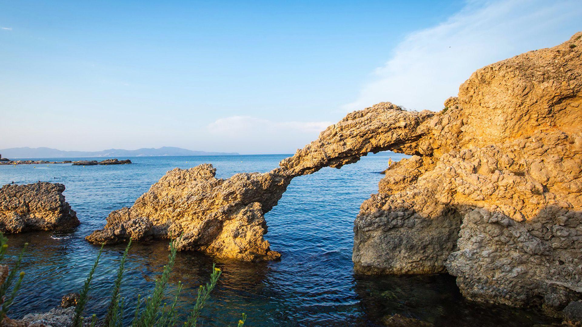1920x1080 Picture Spain Costa Brava Crag Nature 1920x1080