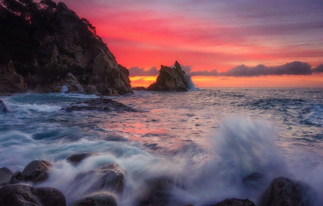 1332x850 Wallpaper Sunrise, Costa Brava, Amanecer, Albada image