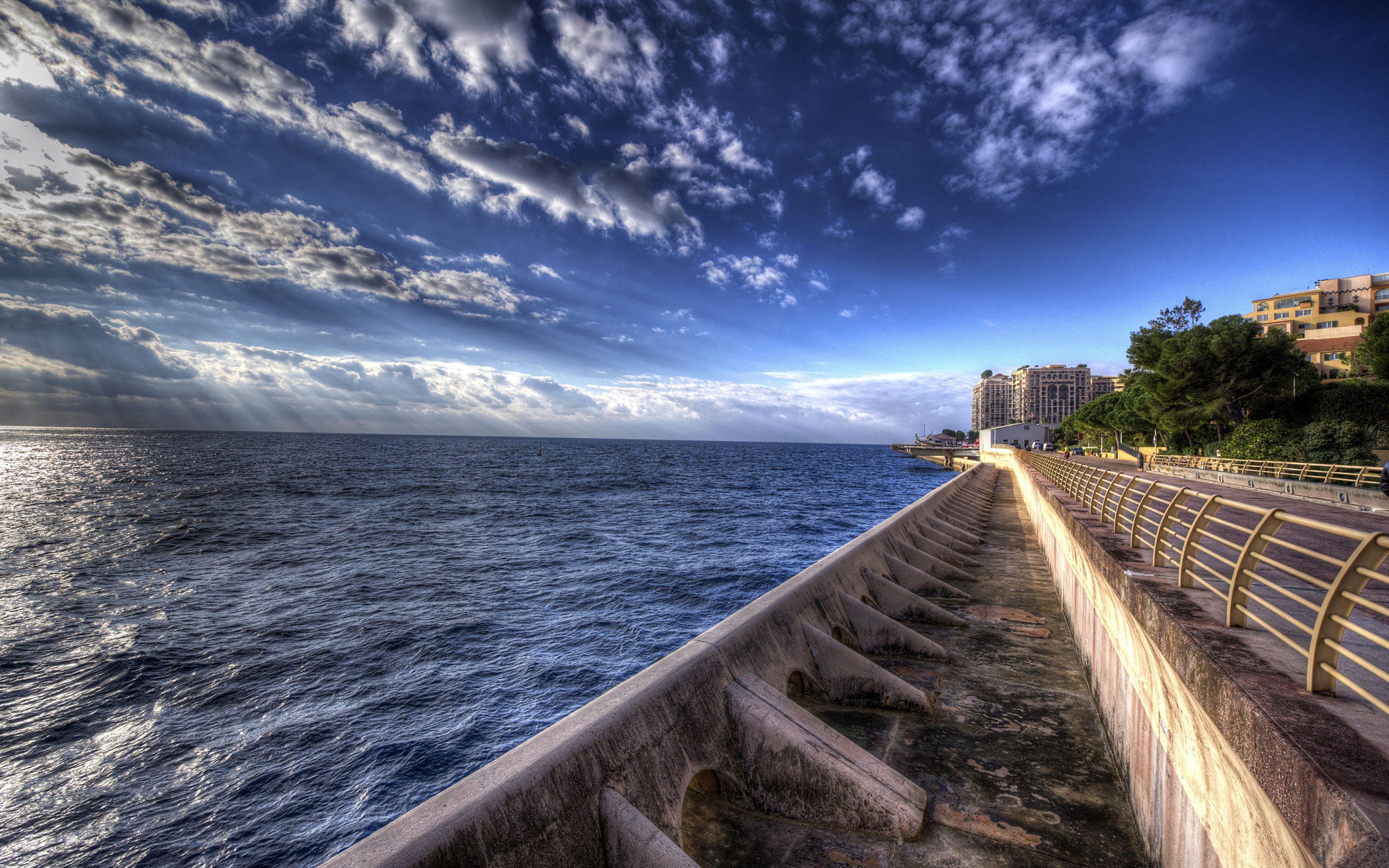 3840x2400 Desktop Wallpaper Monte Carlo Monaco HDR Sky Roads Bay