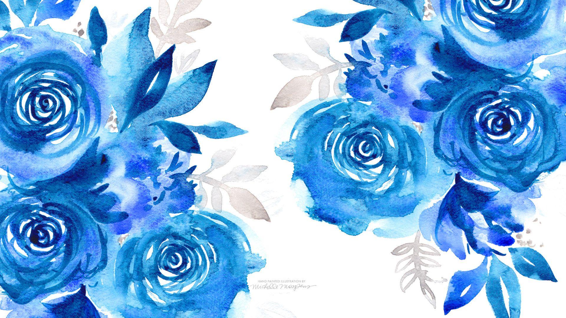 Blue Watercolor Flowers Wallpapers Top Free Blue Watercolor Flowers Backgrounds Wallpaperaccess