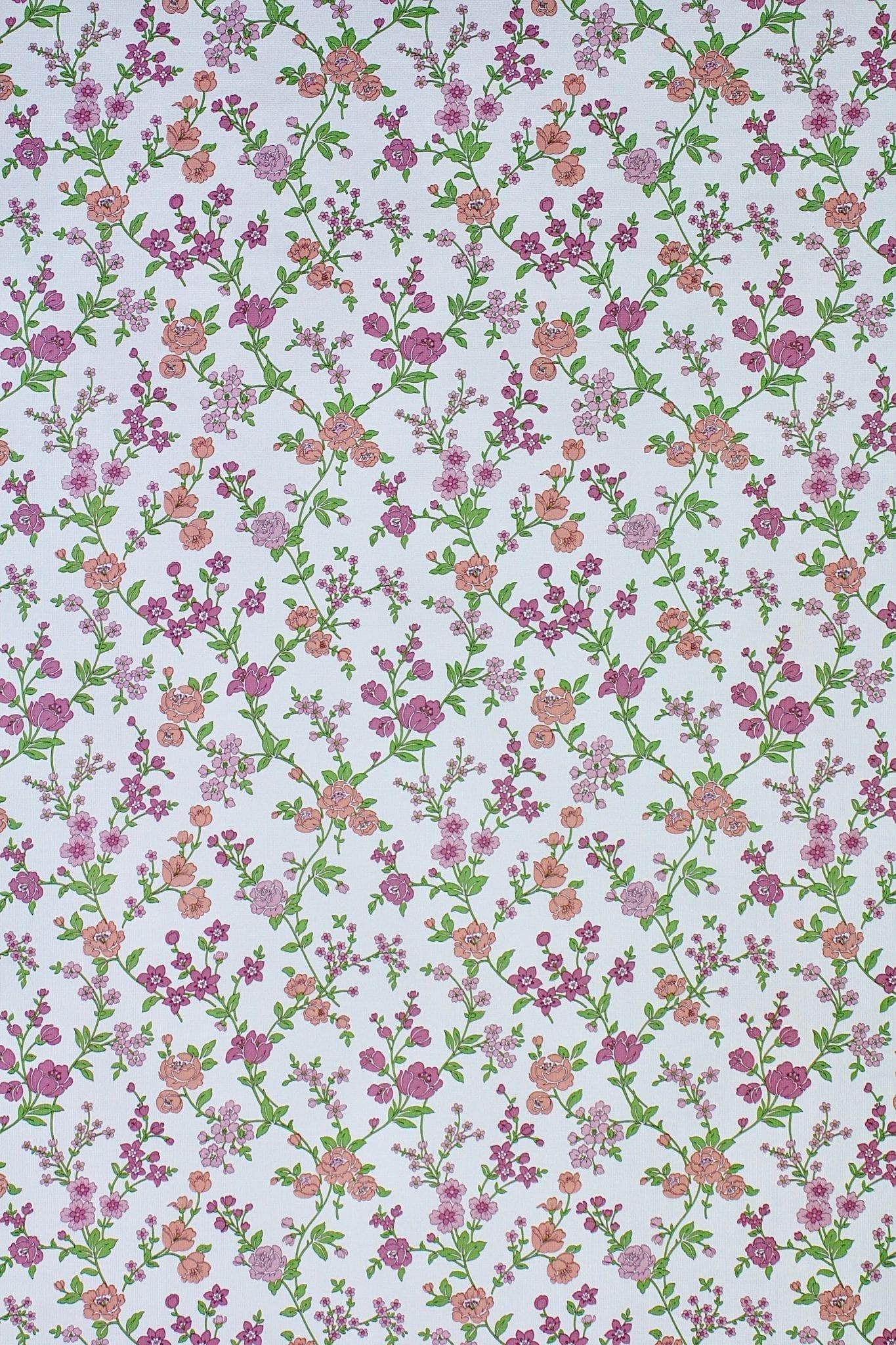 1365x2048 Purple Vintage Floral Wallpaper