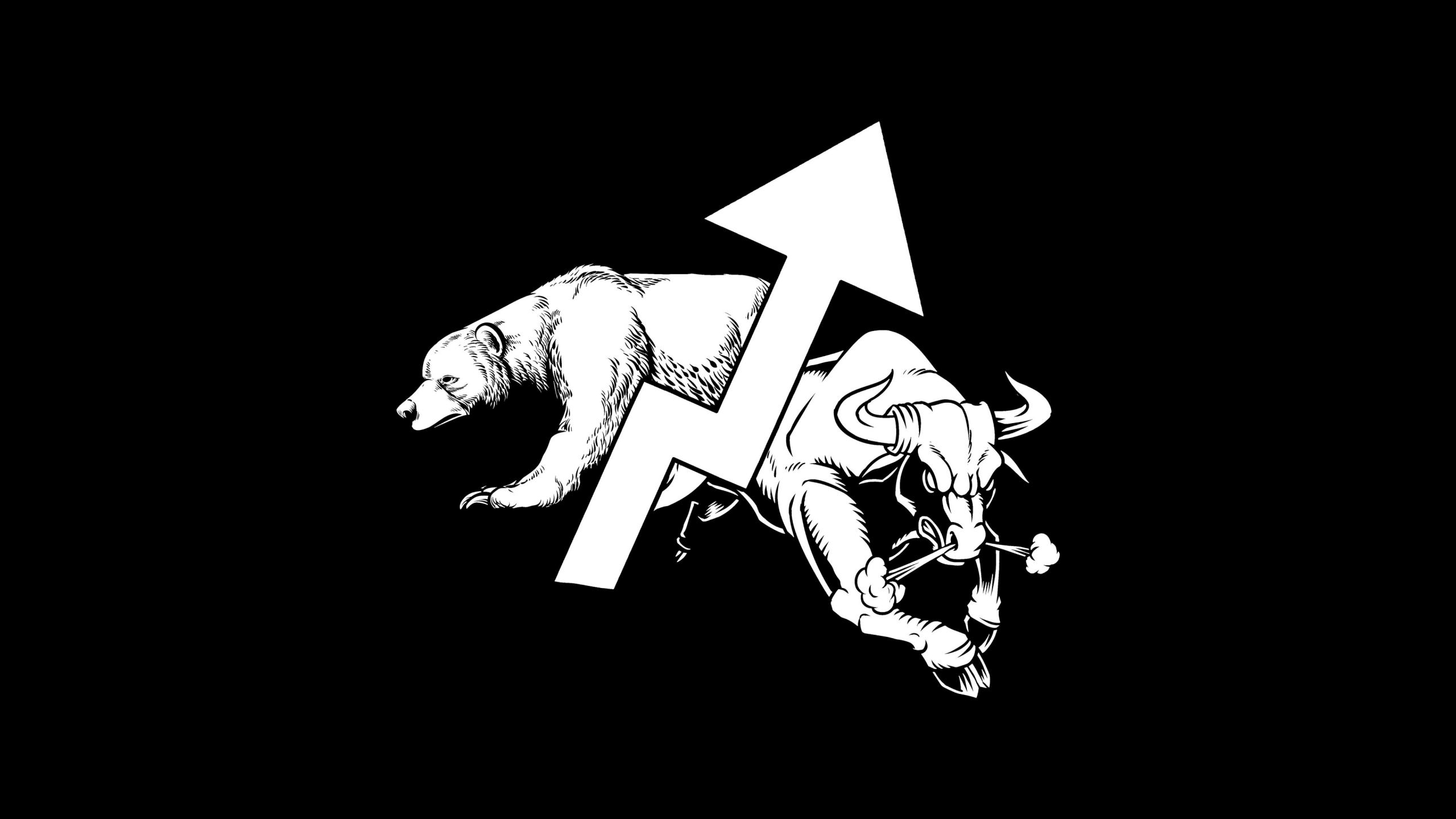 2560x1440 Bear Wallpaper 4K, Bull, Stock Market