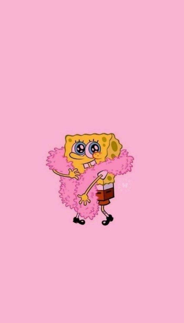 700x1226 spongebob squarepants, with a pink sash, on a pink background, girly iphone wallpaper. Wallpaper iphone cute, Cartoon wallpaper, Funny wallpaper
