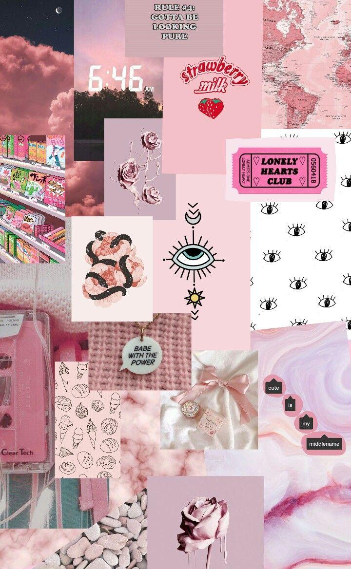 Iphone Aesthetic Wallpaper Pink Baby Pink Collage - Music al sarah