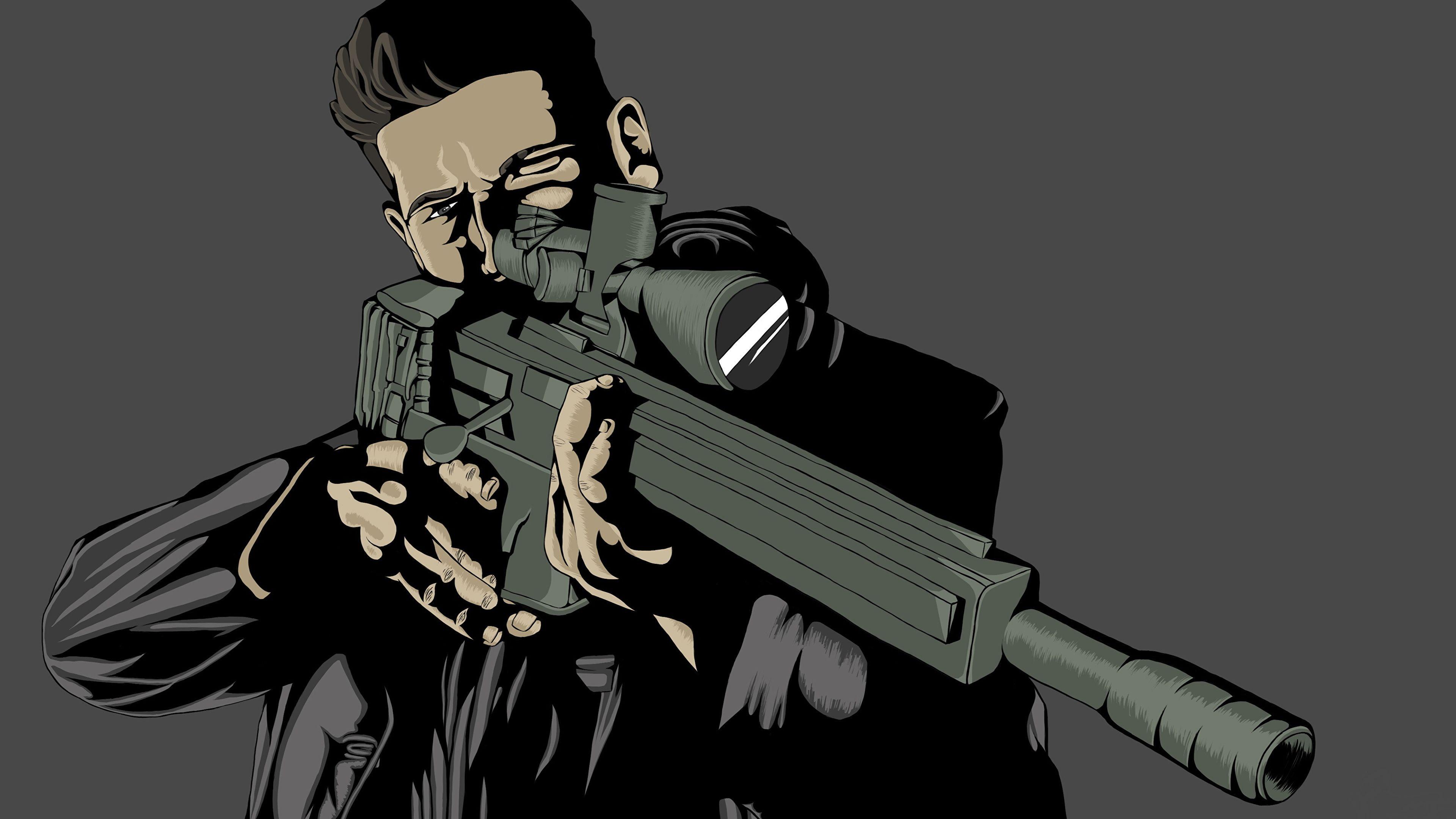 3840x2160 Photos Sniper rifle Snipers Heroes comics Man Daredevil