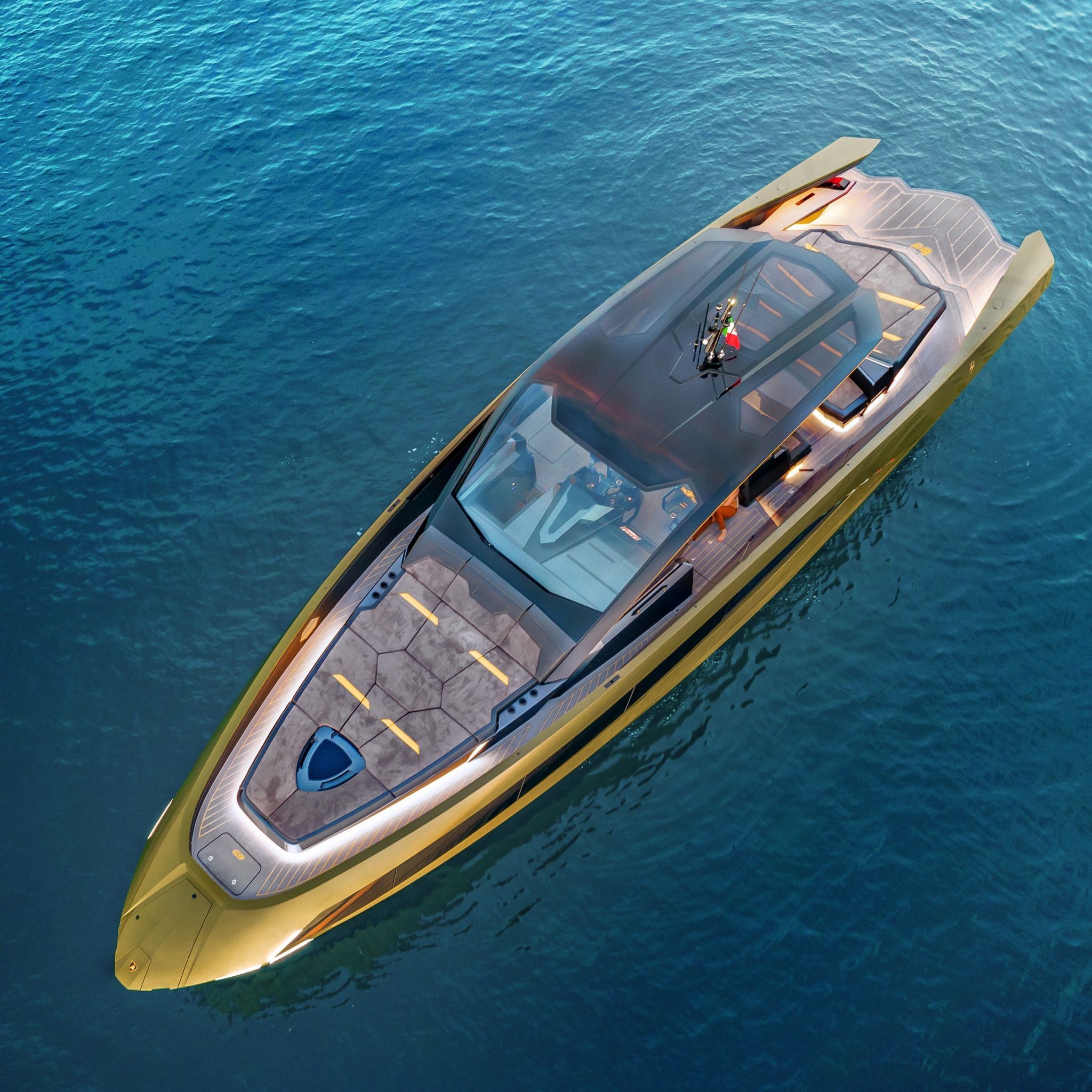 2048x2048 Tecnomar for Lamborghini 63 Wallpaper 4K, Luxury yacht
