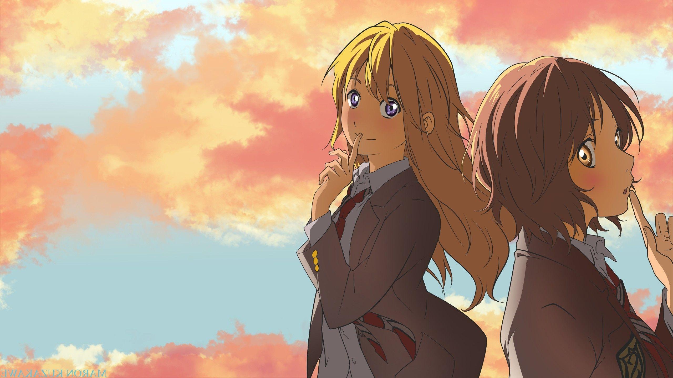 2560x1440 Shigatsu Wa Kimi No Uso, Miyazono Kaori, Sawabe Tsubaki, Anime Wallpaper HD / Desktop and Mobile Background