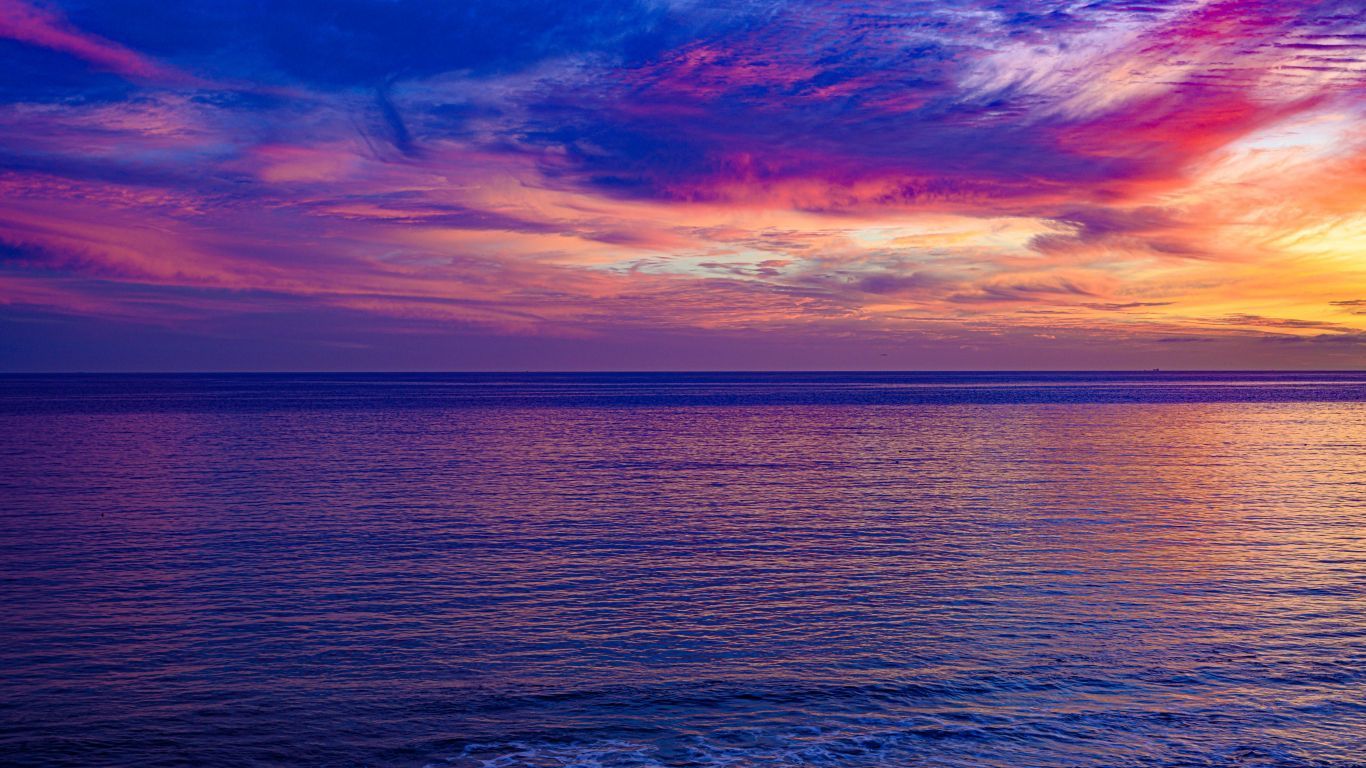 1366x768 Download wallpaper 1366x768 pink sunset