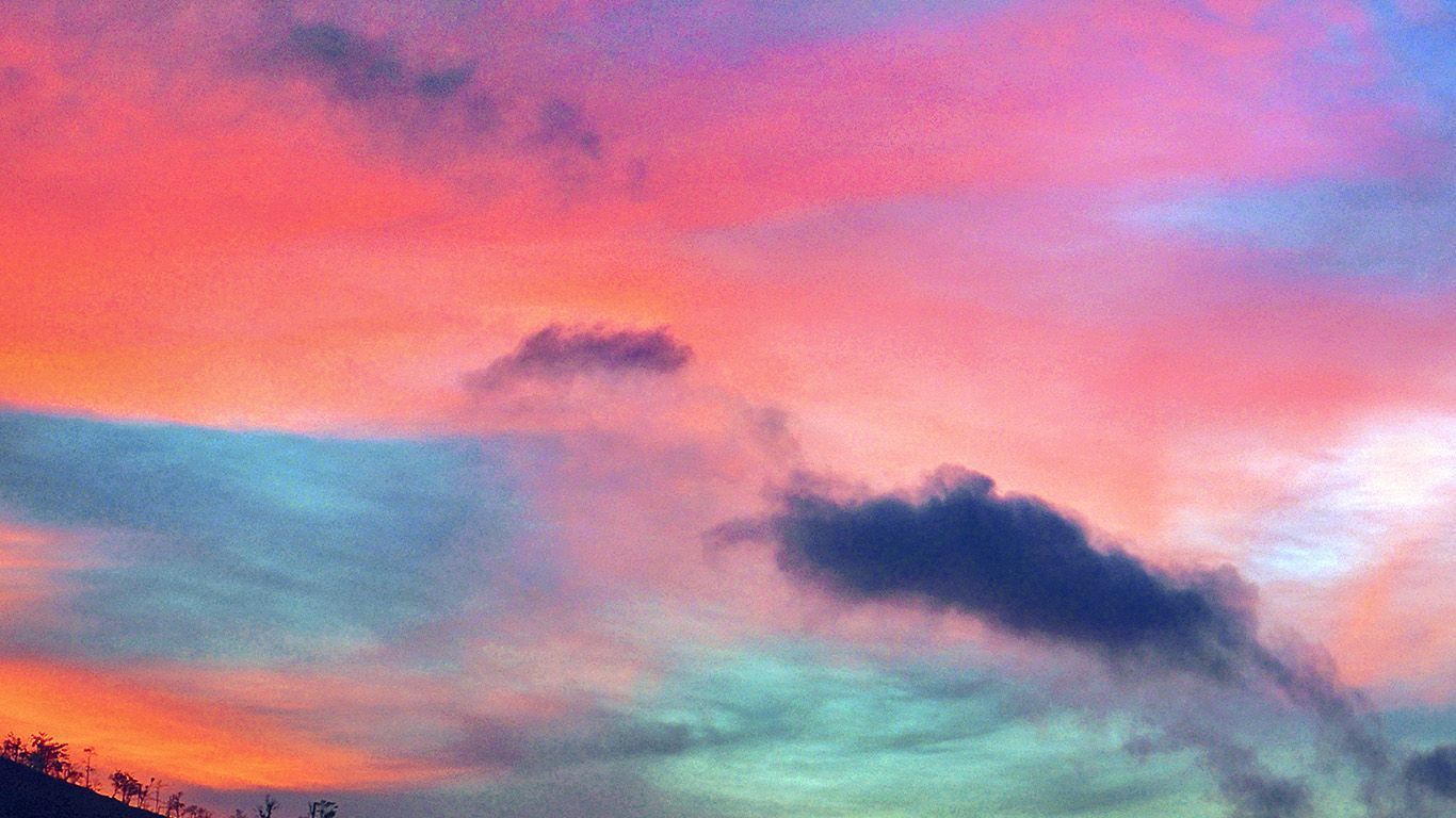 1366x768 Sky Rainbow Cloud Sunset Nature