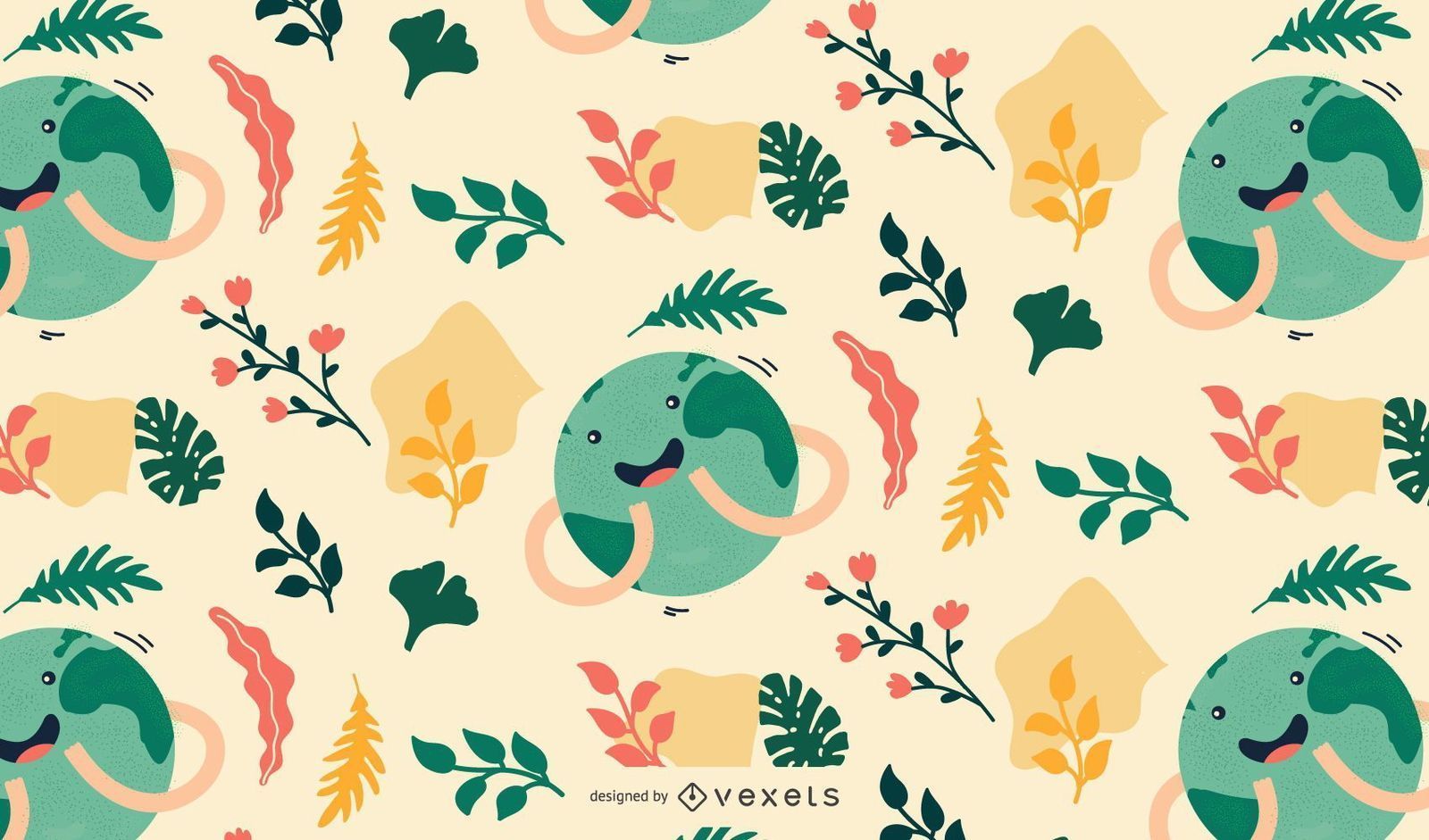 1600x941 Cute Earth Day Pattern Design Vector