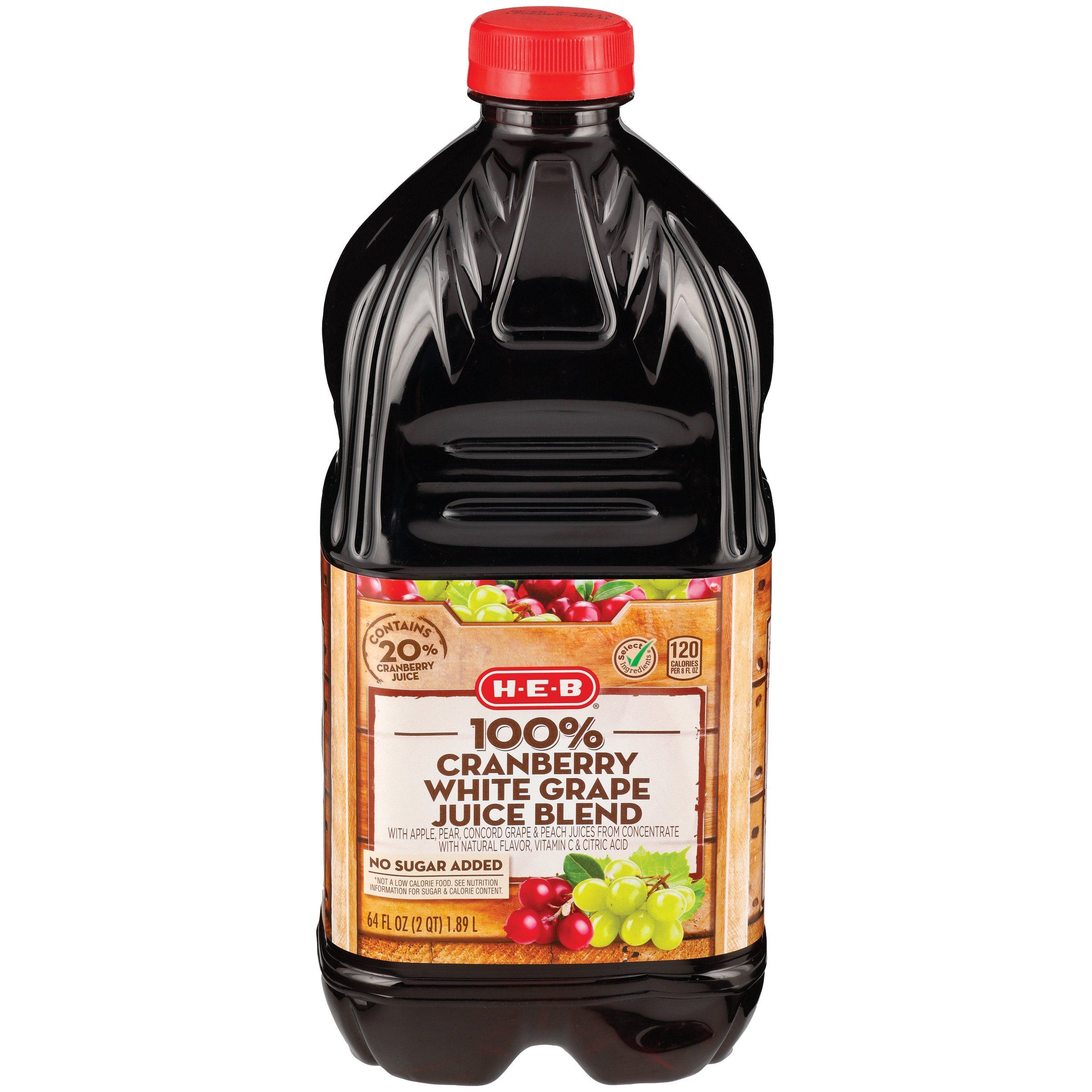 2400x2400 H E B 100% Cranberry White Grape Juice