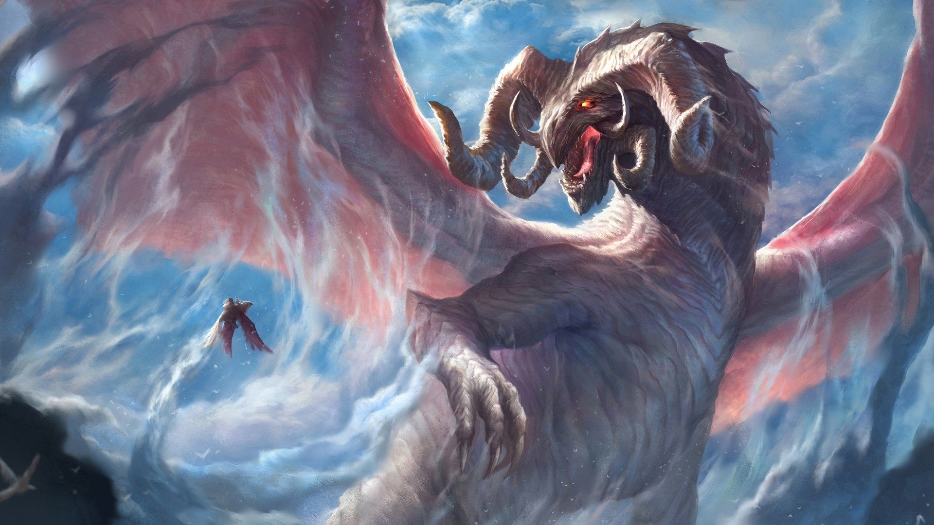 1920x1080 Download Horns Griffin Fantasy Dragon