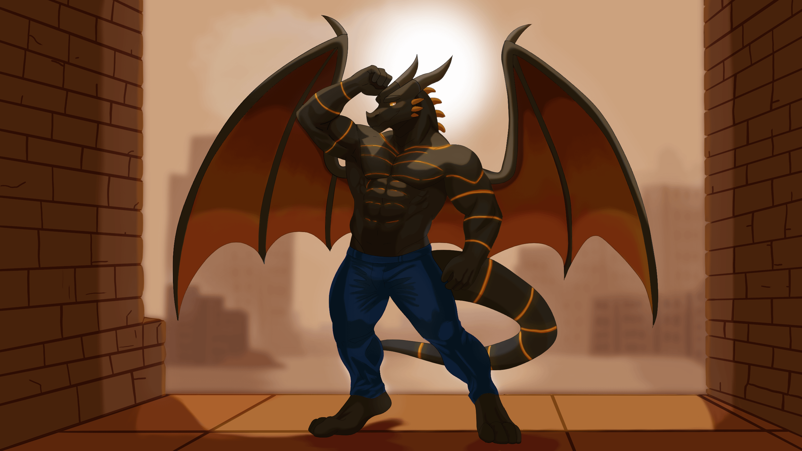 2560x1440 Anthro Dragon Wallpaper NetisCraft