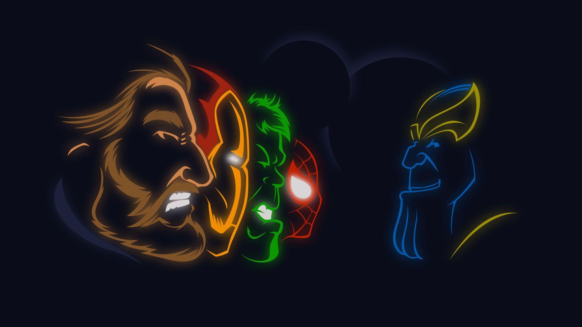 1920x1080 Avengers Infinity War 2018 Colorful Line Art Wallpaper, HD