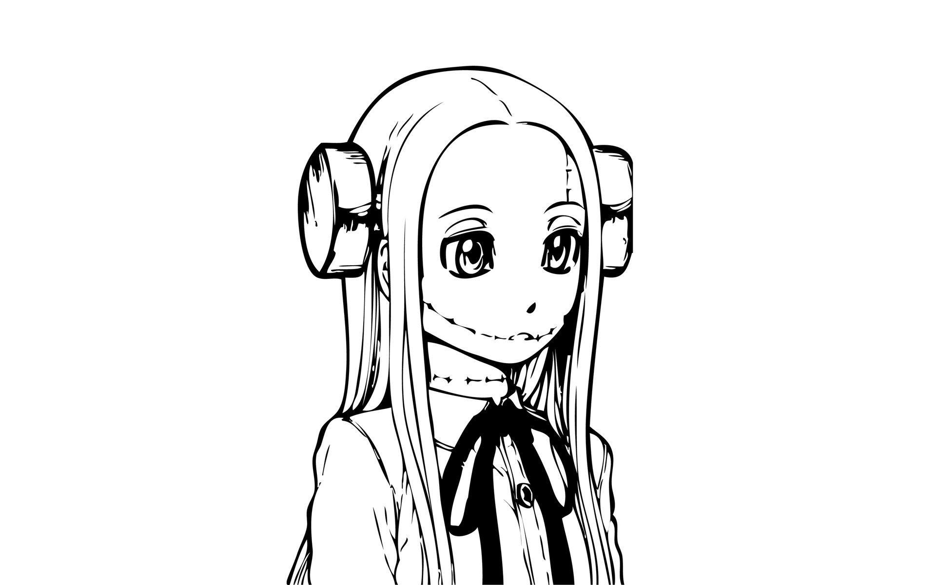 1920x1200 Monochrome line art Franken Fran simple background anime