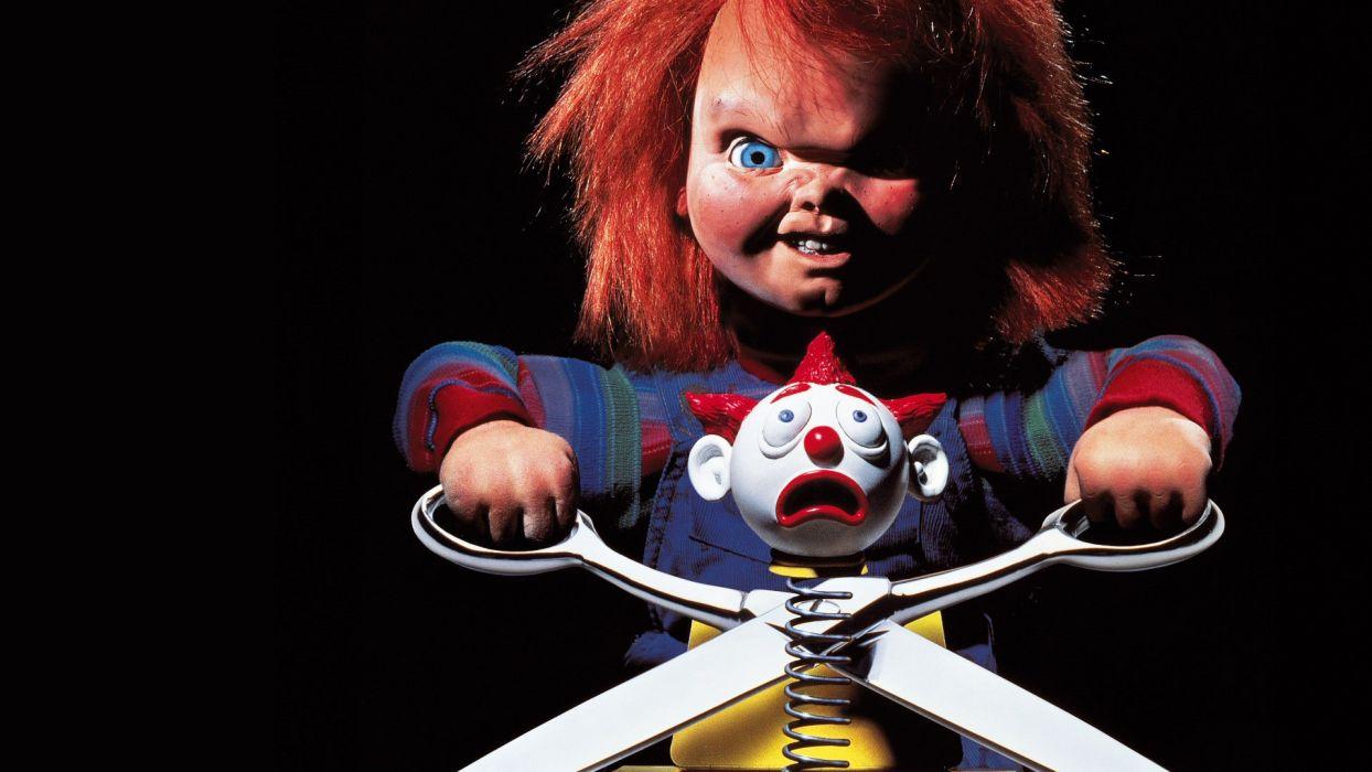 1244x700 Chucky Doll Black Scissors Child&;s Play Horror dark