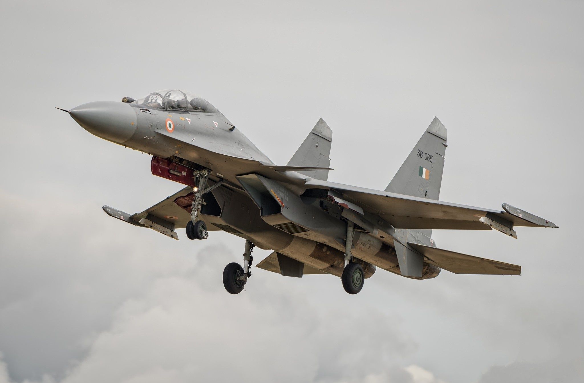 2048x1342 Plane, Flies, The Gray Sky, Su 30MKI